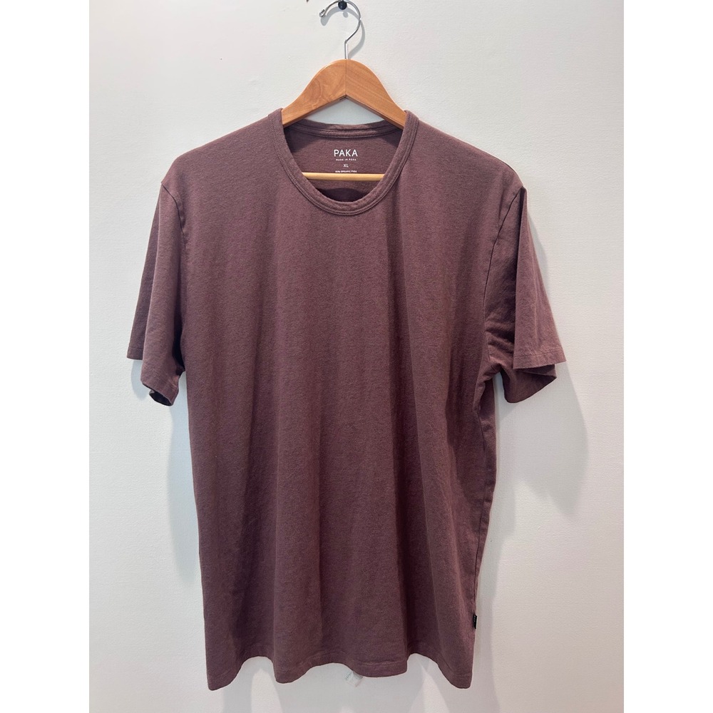 Paka Apparel T-Shirt Mens XL Plum Organic Pima Cotton Royal Alpaca Blend Tee